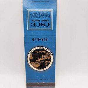Vintage Matchbook Colorado Springs Credit Union CSCE